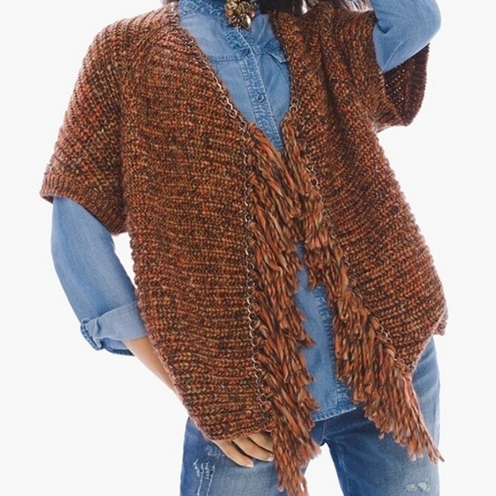 Chico's Katarina Hardware Fringe Cardigan - Picture 2 of 10